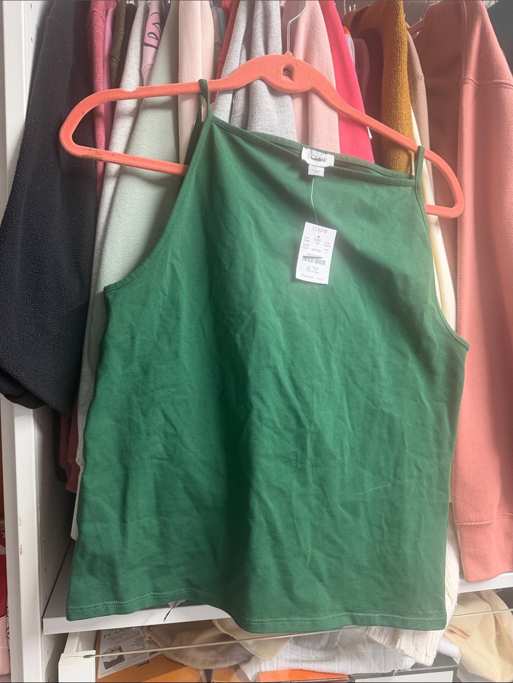 J. Crew Green High-Neck Tank Top